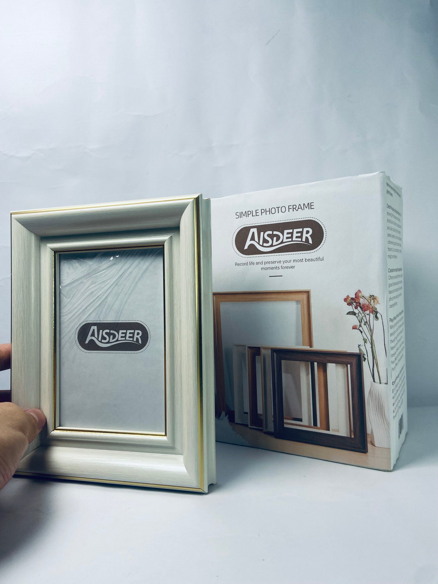 AISDEER Farmhouse Rustic Picture Frame Sets Distressed Farmhouse Plastic Frame with HD plastic cover for Wall Mount or Tabletop Display