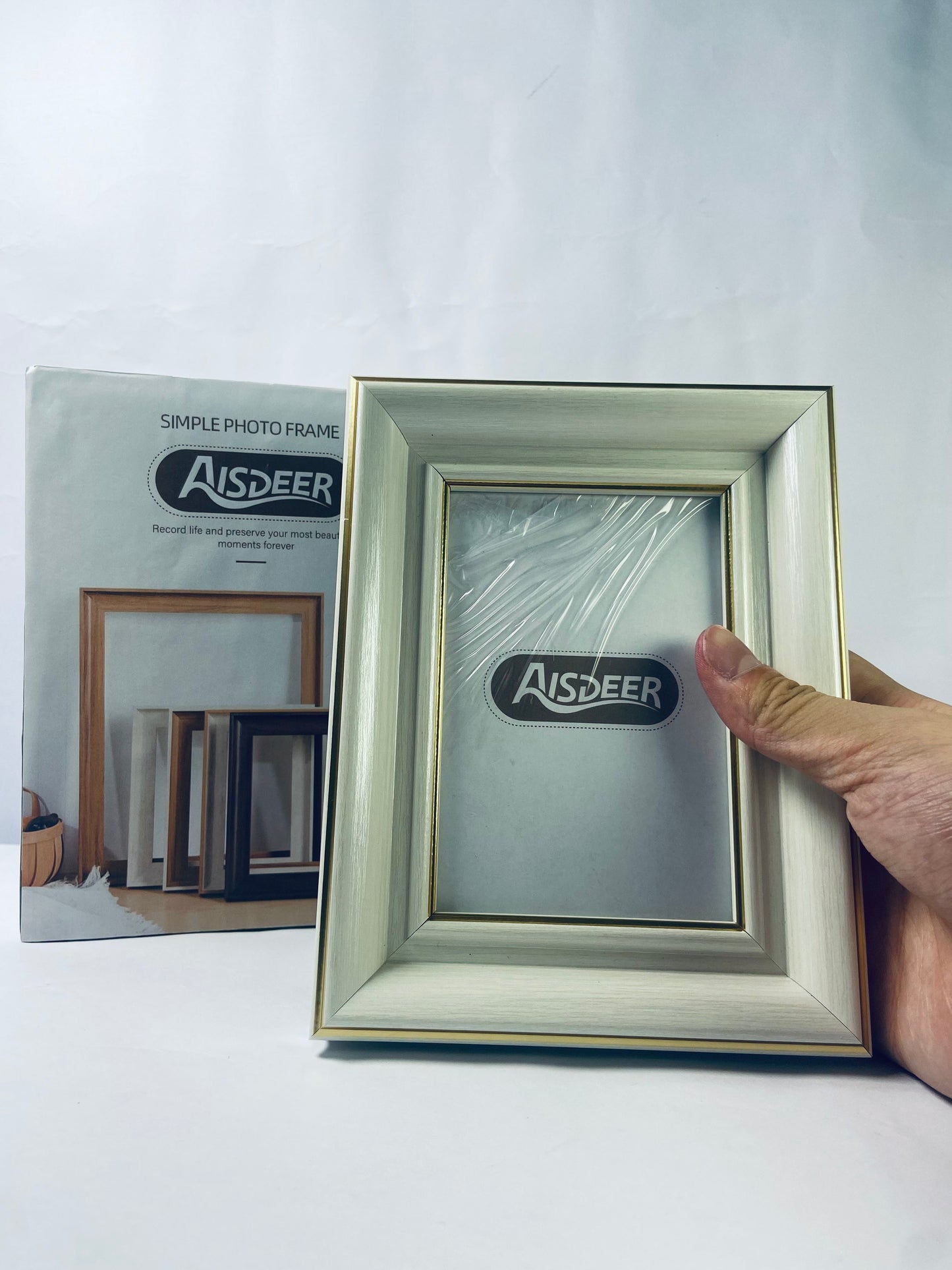 AISDEER Farmhouse Rustic Picture Frame Sets Distressed Farmhouse Plastic Frame with HD plastic cover for Wall Mount or Tabletop Display