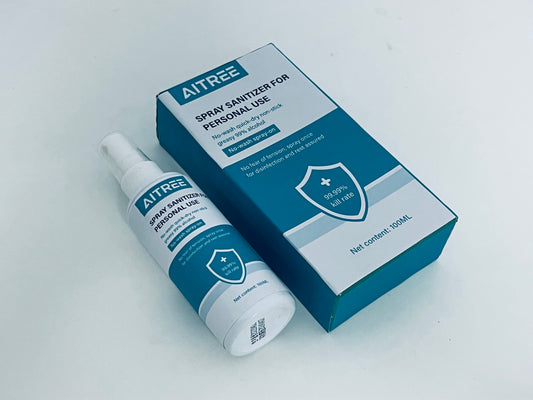 AITREE Spray Sanitizer for Personal Use (99% Alcohol, No-Wash)