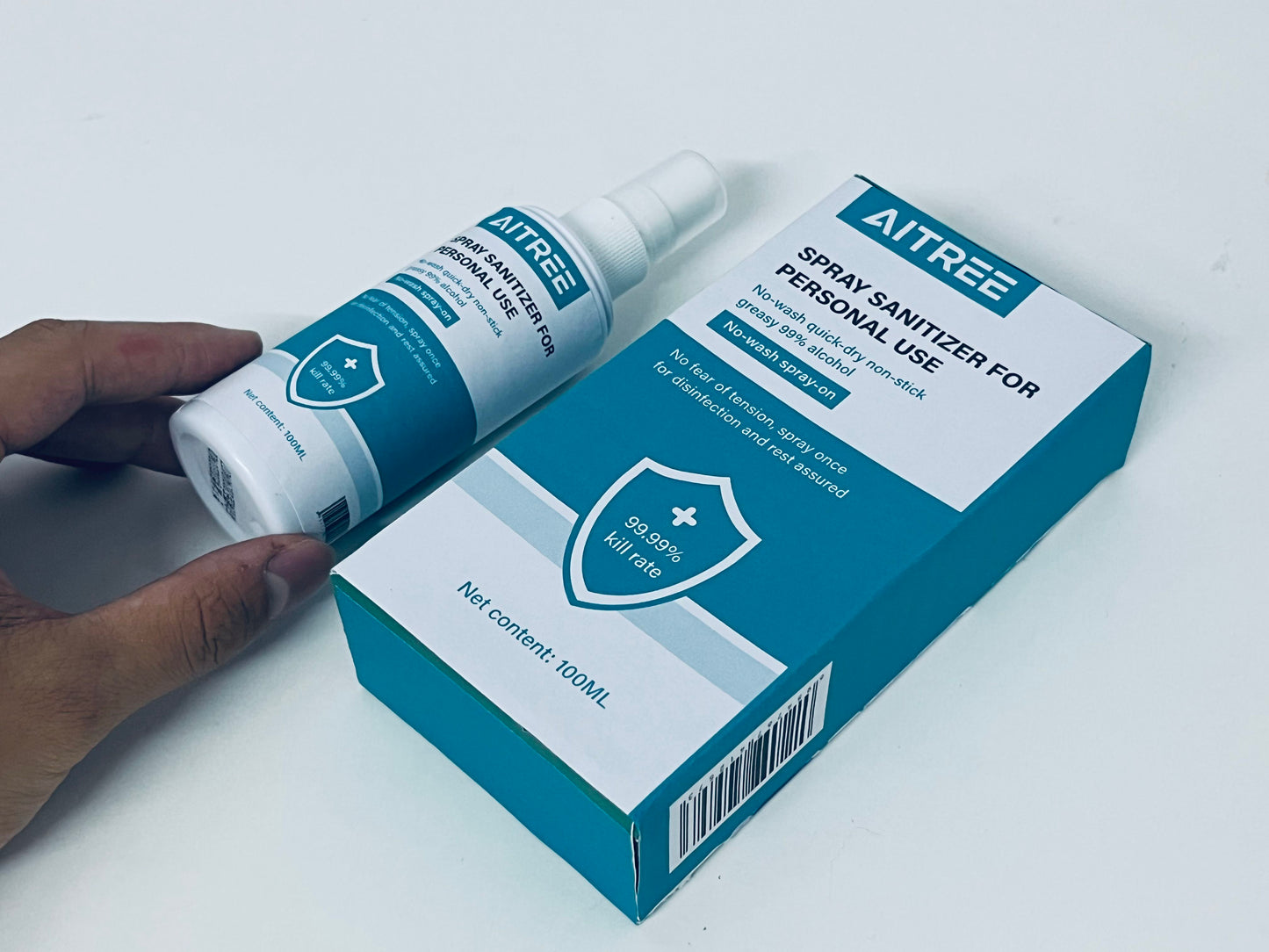 AITREE Spray Sanitizer for Personal Use (99% Alcohol, No-Wash)
