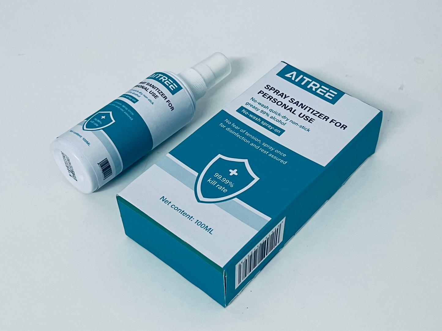 AITREE Spray Sanitizer for Personal Use (99% Alcohol, No-Wash)