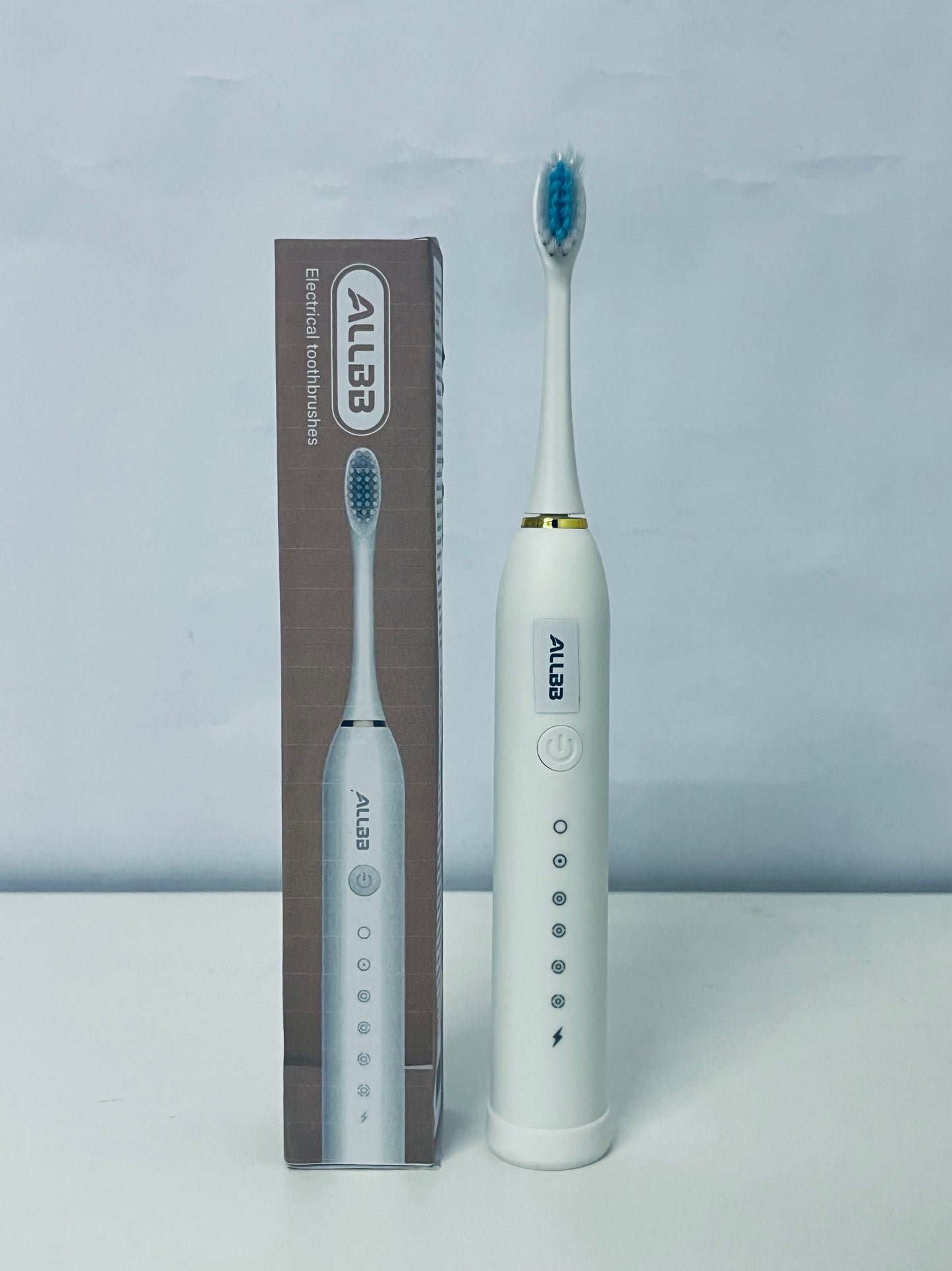 ALLBB White Electrical toothbrushes- Multi-Cleaning Mode Sonic Brush with IPX7 Waterproof & Smart Reminder