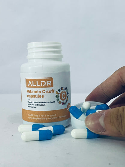 ALLDR Vitamin C Soft Capsules, 30 Counts, Support Skin & Mucous Membranes Health, High-Efficiency VC Supplement, Antioxidant, Immune Boost