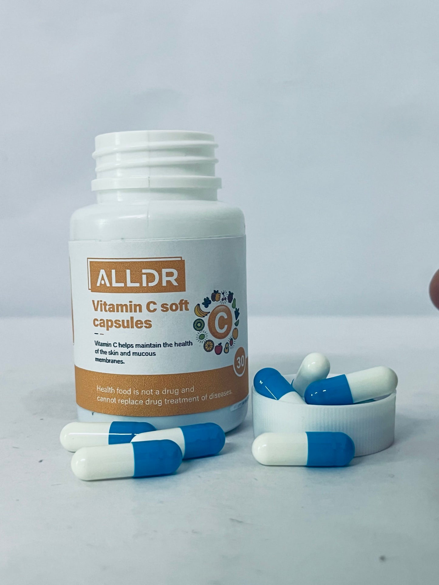 ALLDR Vitamin C Soft Capsules, 30 Counts, Support Skin & Mucous Membranes Health, High-Efficiency VC Supplement, Antioxidant, Immune Boost