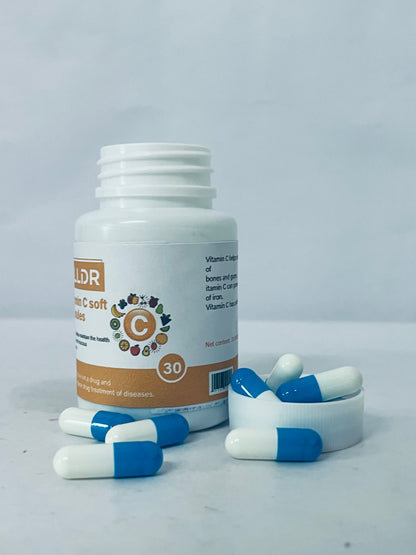 ALLDR Vitamin C Soft Capsules, 30 Counts, Support Skin & Mucous Membranes Health, High-Efficiency VC Supplement, Antioxidant, Immune Boost