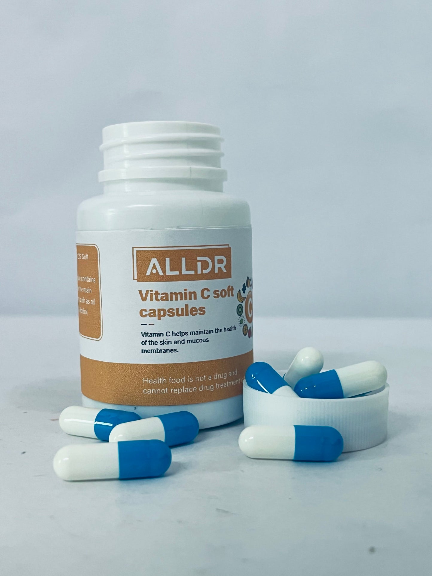 ALLDR Vitamin C Soft Capsules, 30 Counts, Support Skin & Mucous Membranes Health, High-Efficiency VC Supplement, Antioxidant, Immune Boost