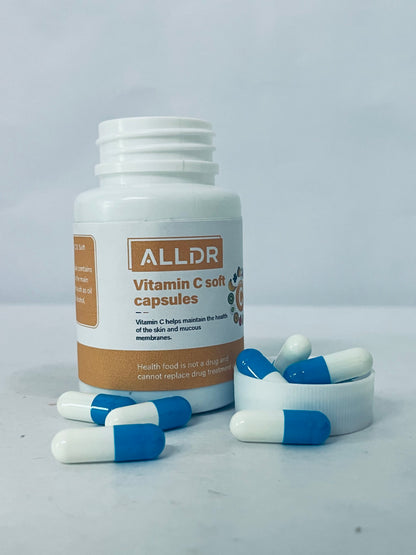 ALLDR Vitamin C Soft Capsules, 30 Counts, Support Skin & Mucous Membranes Health, High-Efficiency VC Supplement, Antioxidant, Immune Boost