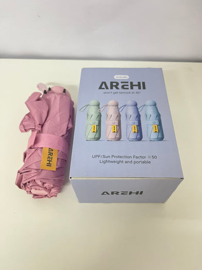 AREHI Mini Capsule Sun Protection Umbrella | UPF50+ Ultra-Light Portable Umbrella for Sun and Rain