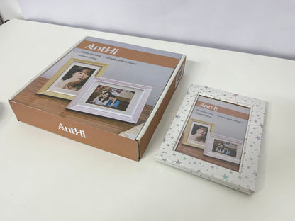 AntHi Star-Decorated Simple Picture Frame, Multi-Scenario Application, Home & Office Photo Ornament, Ideal Gift Choice