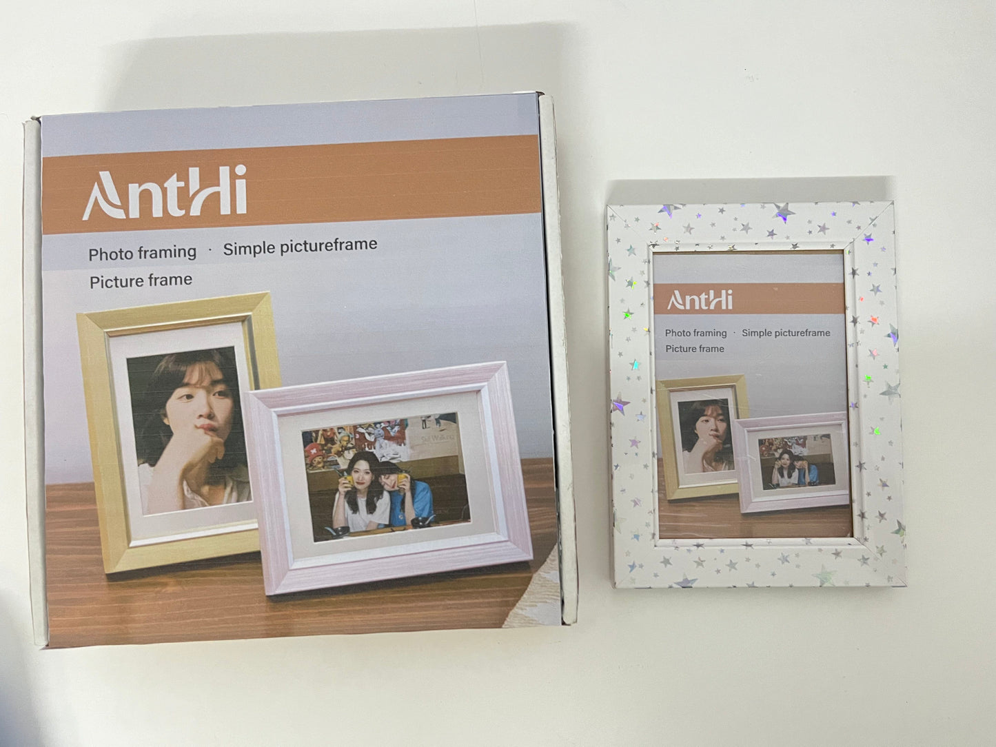AntHi Star-Decorated Simple Picture Frame, Multi-Scenario Application, Home & Office Photo Ornament, Ideal Gift Choice