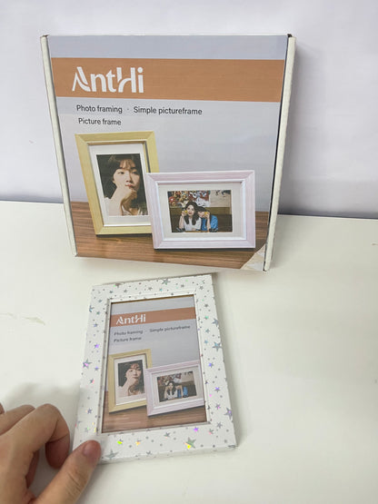 AntHi Star-Decorated Simple Picture Frame, Multi-Scenario Application, Home & Office Photo Ornament, Ideal Gift Choice