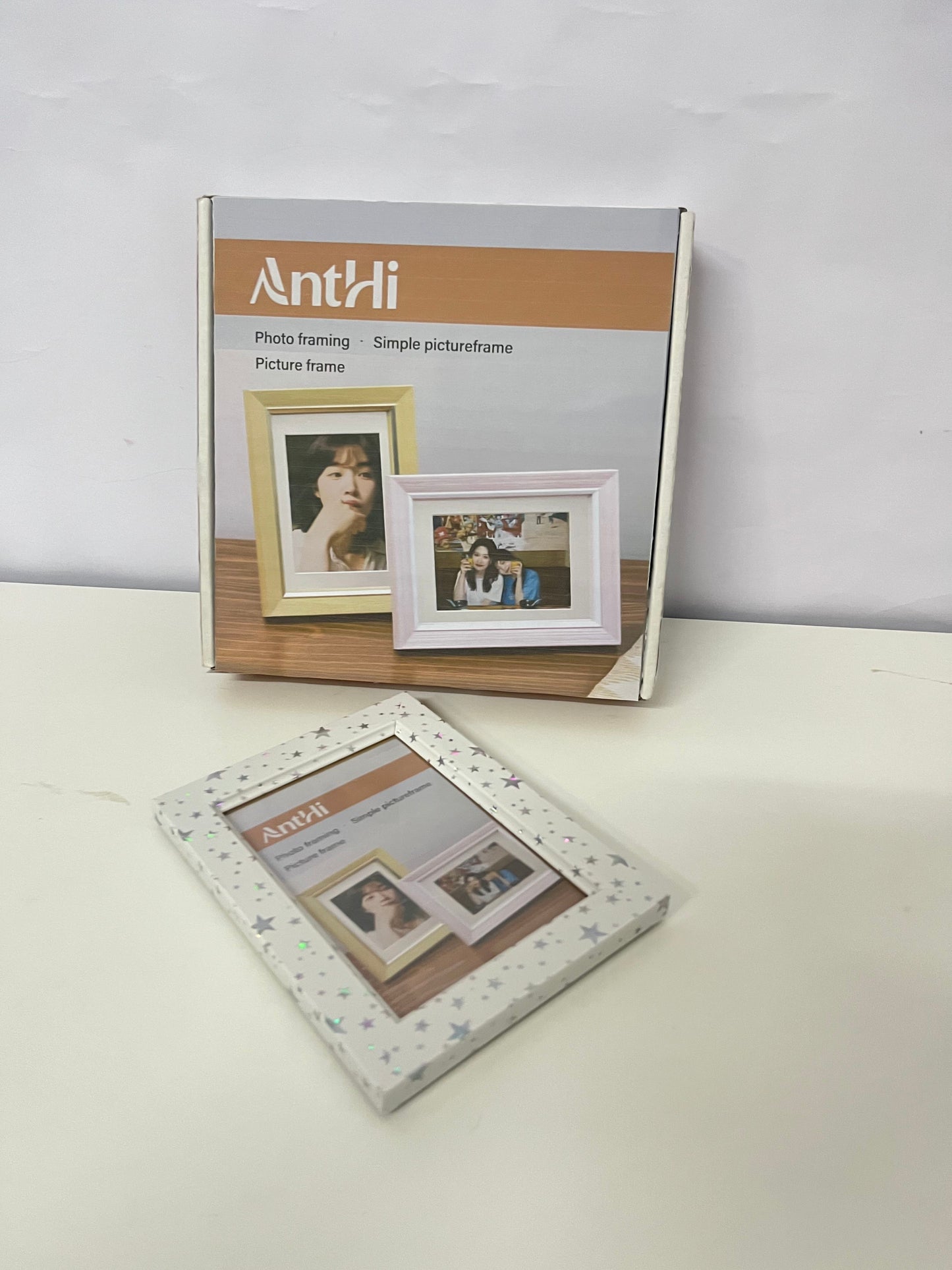 AntHi Star-Decorated Simple Picture Frame, Multi-Scenario Application, Home & Office Photo Ornament, Ideal Gift Choice