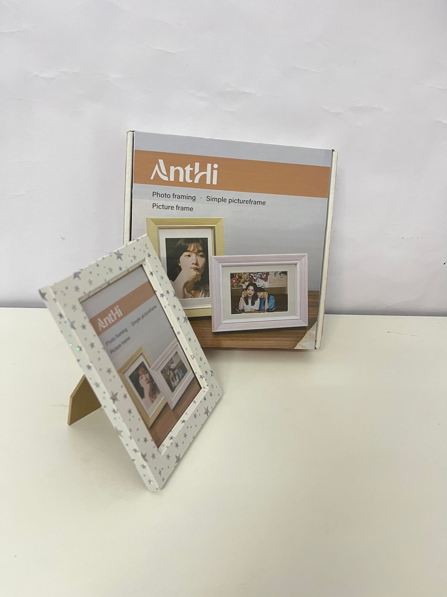 AntHi Star-Decorated Simple Picture Frame, Multi-Scenario Application, Home & Office Photo Ornament, Ideal Gift Choice
