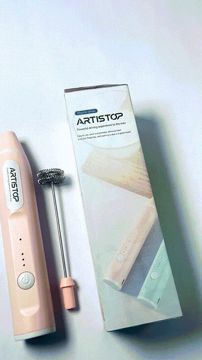 ARTISTOP Mini Mixer Handheld,Cordless Electric Beater Whisk for Egg, Milk, Coffee and Baby Food,Strong Three Speed Adjustable (Pink)
