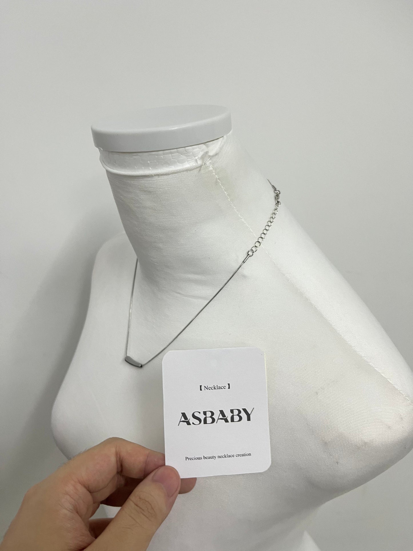 ASBABY Minimalist Silver Tube Necklace: Interpreting Minimalist Aesthetics with Exquisite Craftsmanship, Adding a High-End Highlight to Your Neck