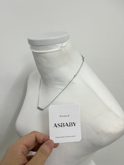 ASBABY Minimalist Silver Tube Necklace: Interpreting Minimalist Aesthetics with Exquisite Craftsmanship, Adding a High-End Highlight to Your Neck