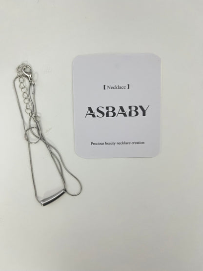 ASBABY Minimalist Silver Tube Necklace: Interpreting Minimalist Aesthetics with Exquisite Craftsmanship, Adding a High-End Highlight to Your Neck