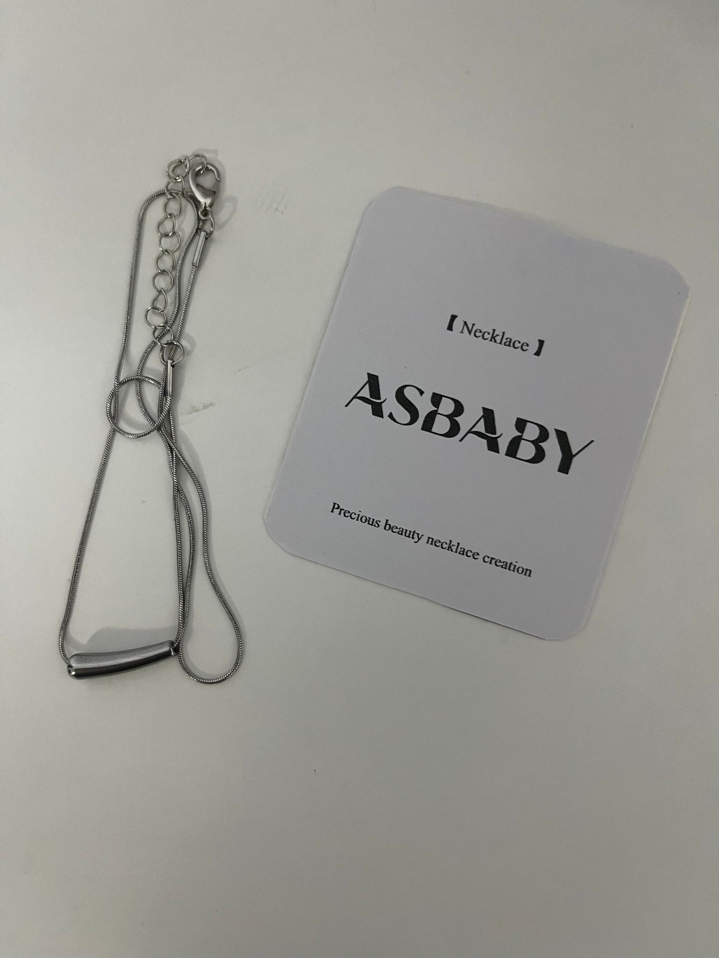 ASBABY Minimalist Silver Tube Necklace: Interpreting Minimalist Aesthetics with Exquisite Craftsmanship, Adding a High-End Highlight to Your Neck