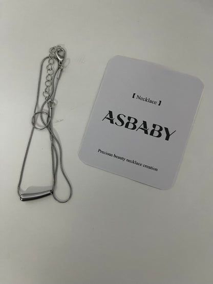 ASBABY Minimalist Silver Tube Necklace: Interpreting Minimalist Aesthetics with Exquisite Craftsmanship, Adding a High-End Highlight to Your Neck