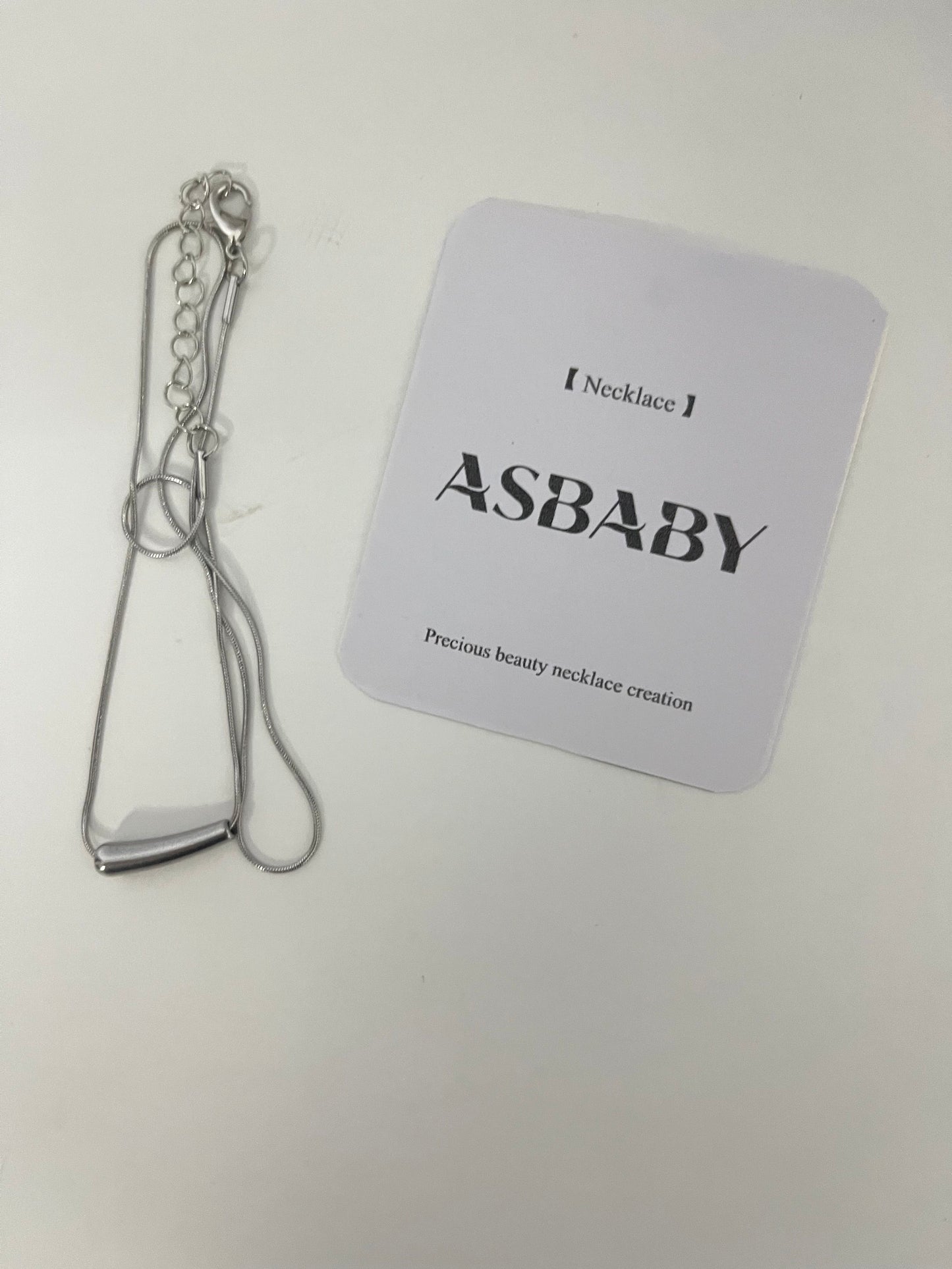 ASBABY Minimalist Silver Tube Necklace: Interpreting Minimalist Aesthetics with Exquisite Craftsmanship, Adding a High-End Highlight to Your Neck