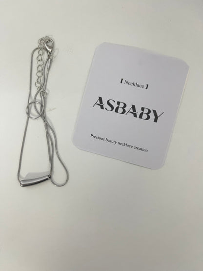 ASBABY Minimalist Silver Tube Necklace: Interpreting Minimalist Aesthetics with Exquisite Craftsmanship, Adding a High-End Highlight to Your Neck