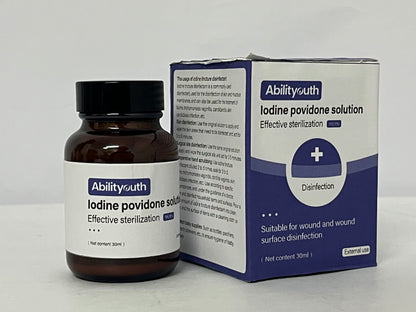Abilityouth Major 10% Povidone-Iodine Liquid Topical Solution, USP - Topical Antiseptic for Cuts, Scrapes, Burns, and Minor Skin Wounds
