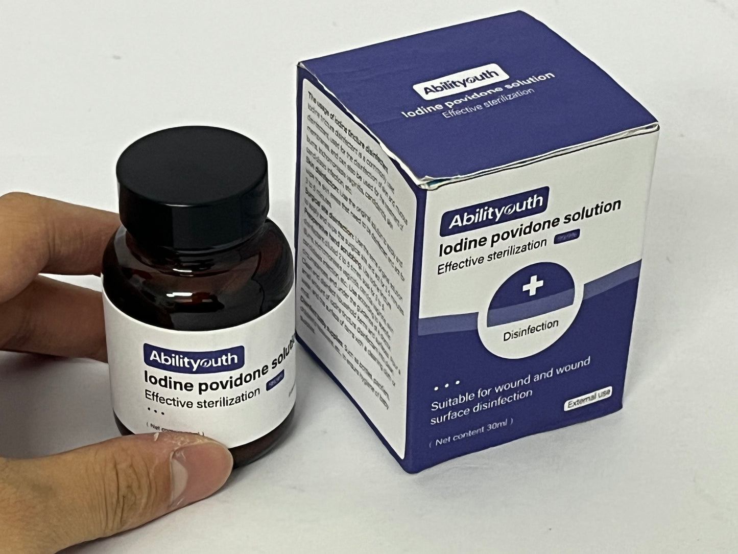 Abilityouth Major 10% Povidone-Iodine Liquid Topical Solution, USP - Topical Antiseptic for Cuts, Scrapes, Burns, and Minor Skin Wounds