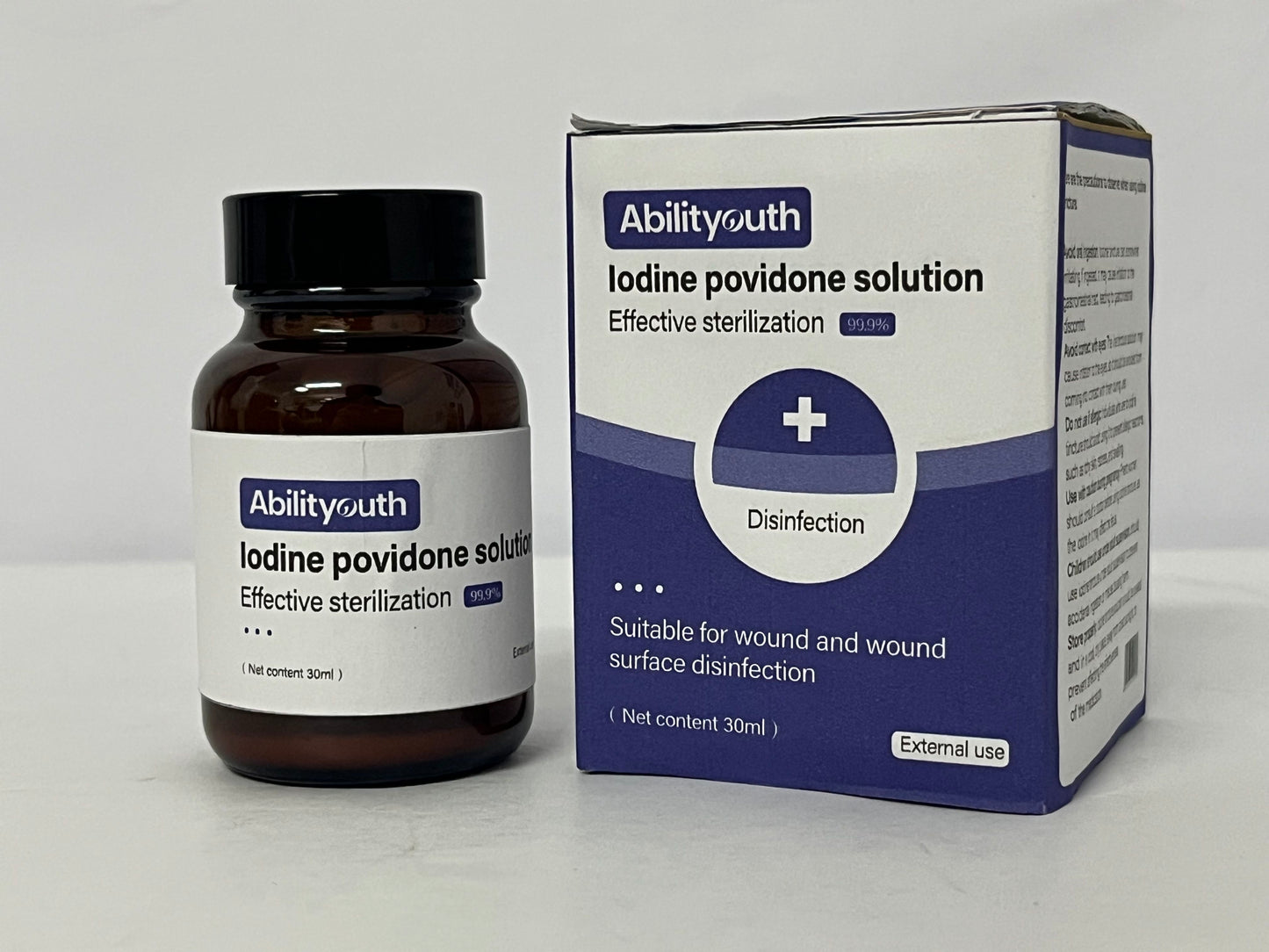 Abilityouth Major 10% Povidone-Iodine Liquid Topical Solution, USP - Topical Antiseptic for Cuts, Scrapes, Burns, and Minor Skin Wounds