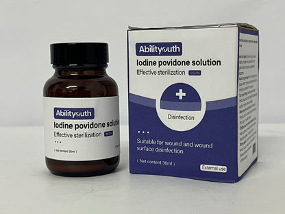 Abilityouth Major 10% Povidone-Iodine Liquid Topical Solution, USP - Topical Antiseptic for Cuts, Scrapes, Burns, and Minor Skin Wounds