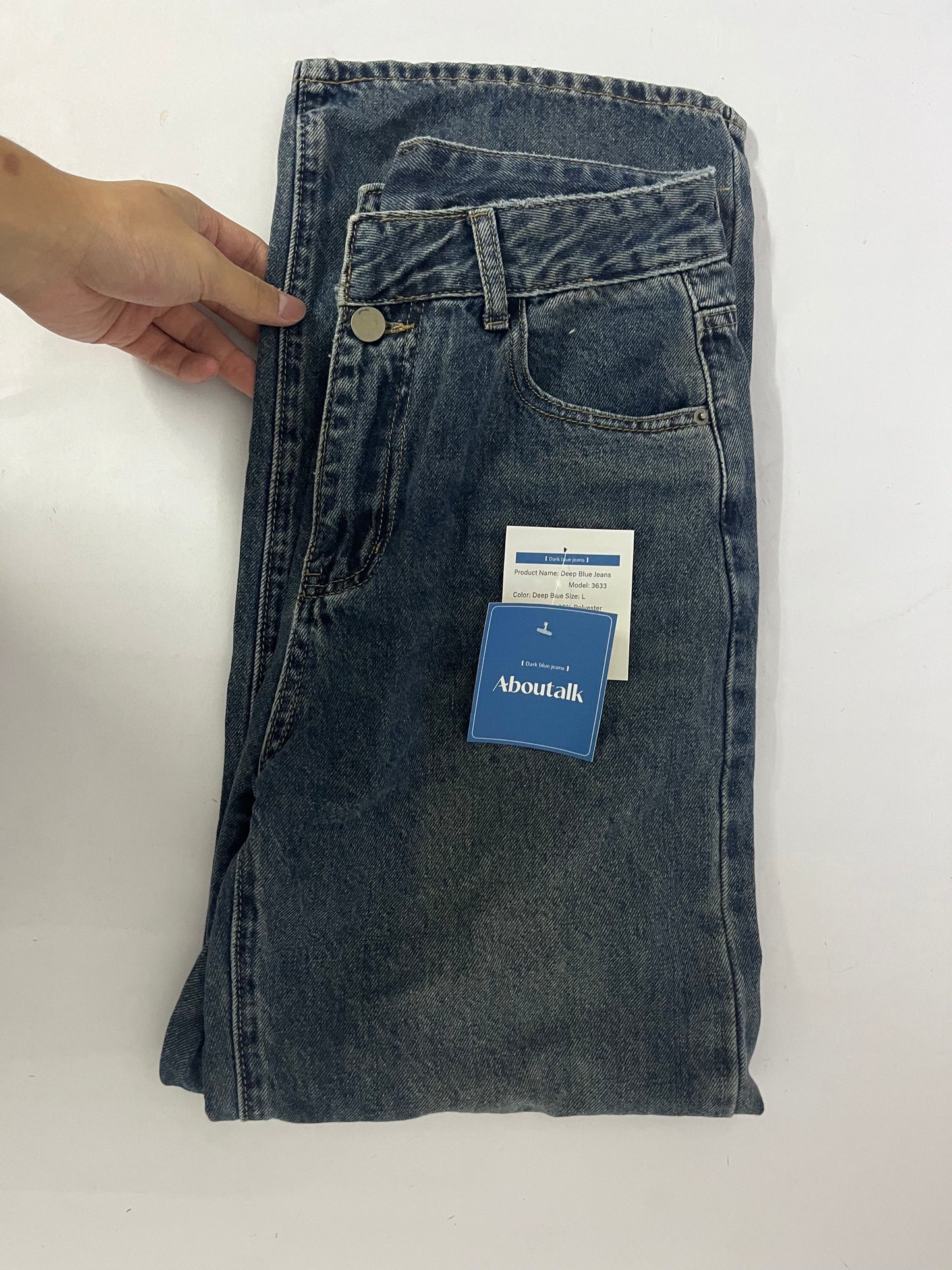 Aboutalk Denim pants Straight - Leg Jeans: The Perfect Blend of Classic and Comfort