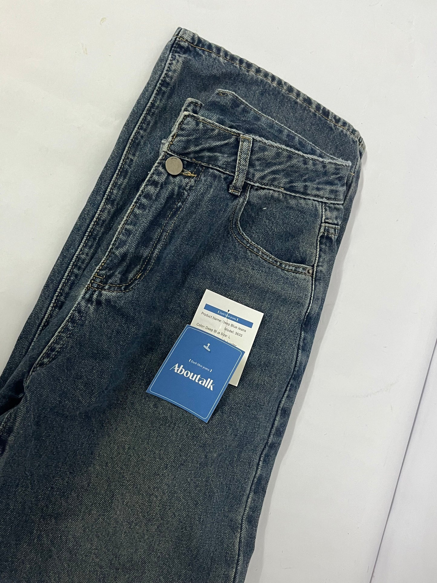 Aboutalk Denim pants Straight - Leg Jeans: The Perfect Blend of Classic and Comfort