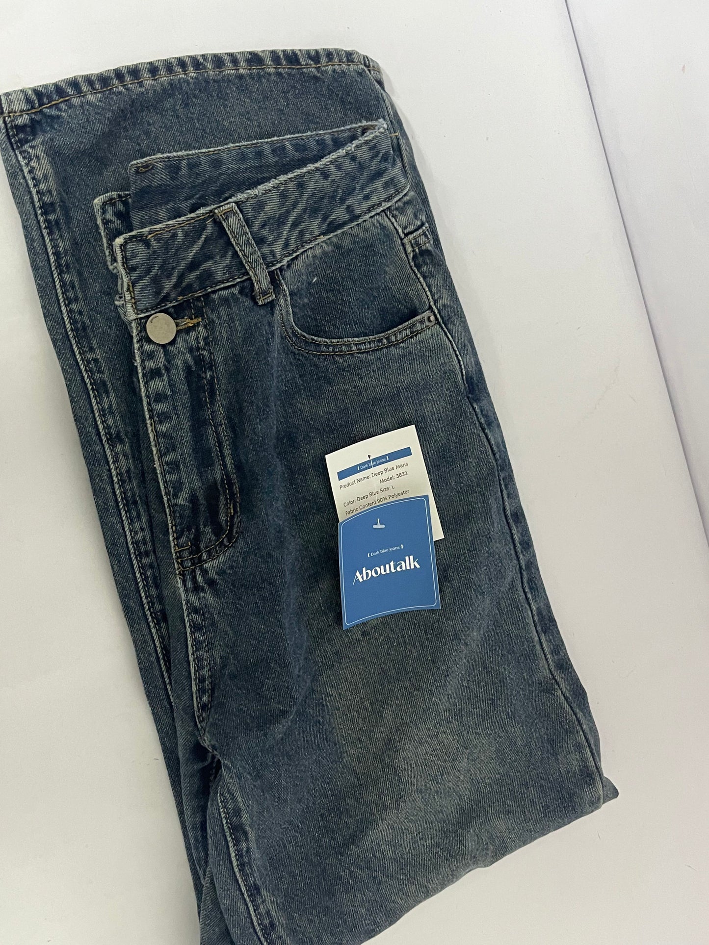 Aboutalk Denim pants Straight - Leg Jeans: The Perfect Blend of Classic and Comfort