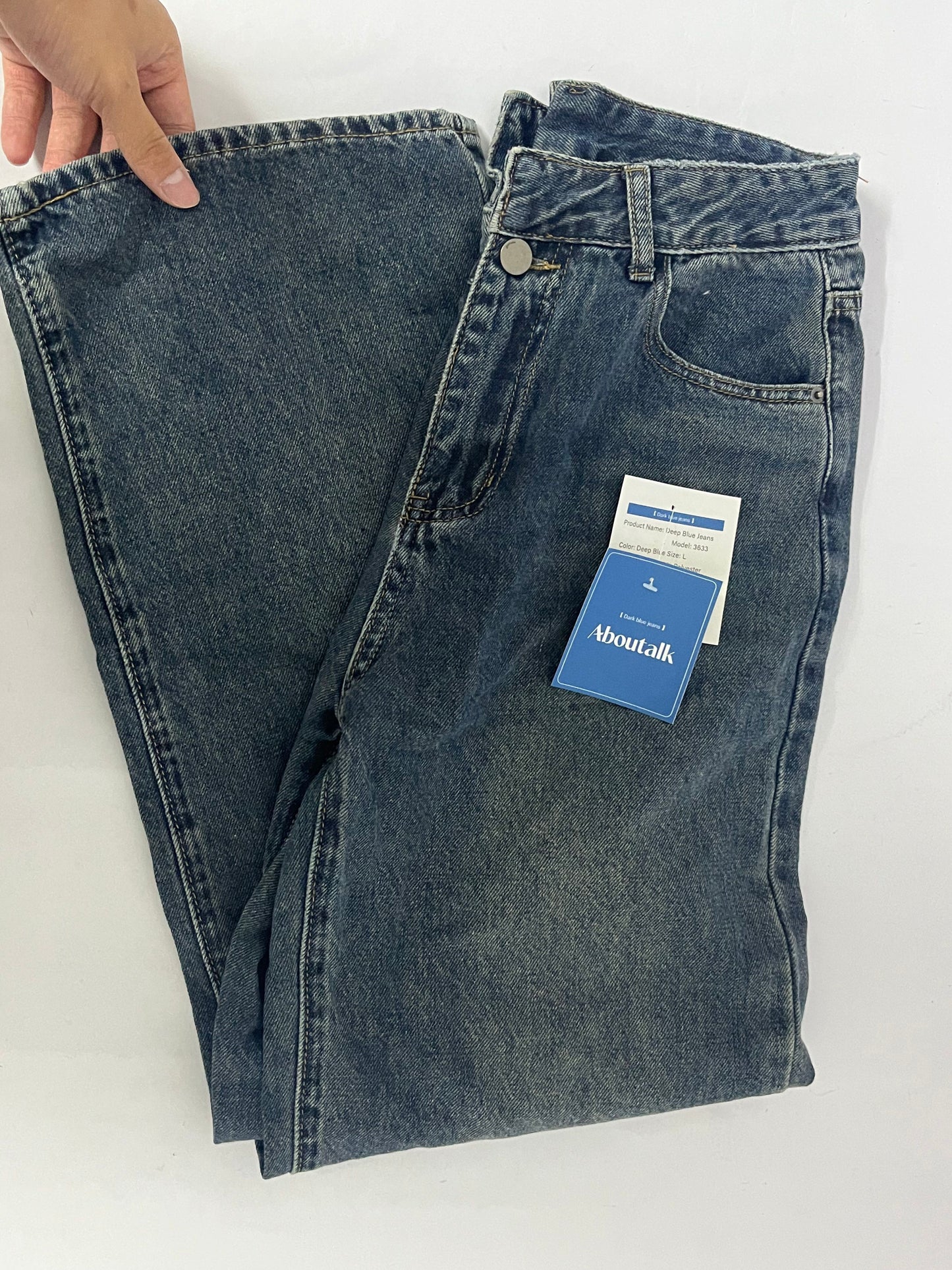 Aboutalk Denim pants Straight - Leg Jeans: The Perfect Blend of Classic and Comfort