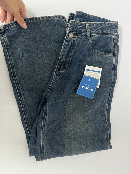 Aboutalk Denim pants Straight - Leg Jeans: The Perfect Blend of Classic and Comfort