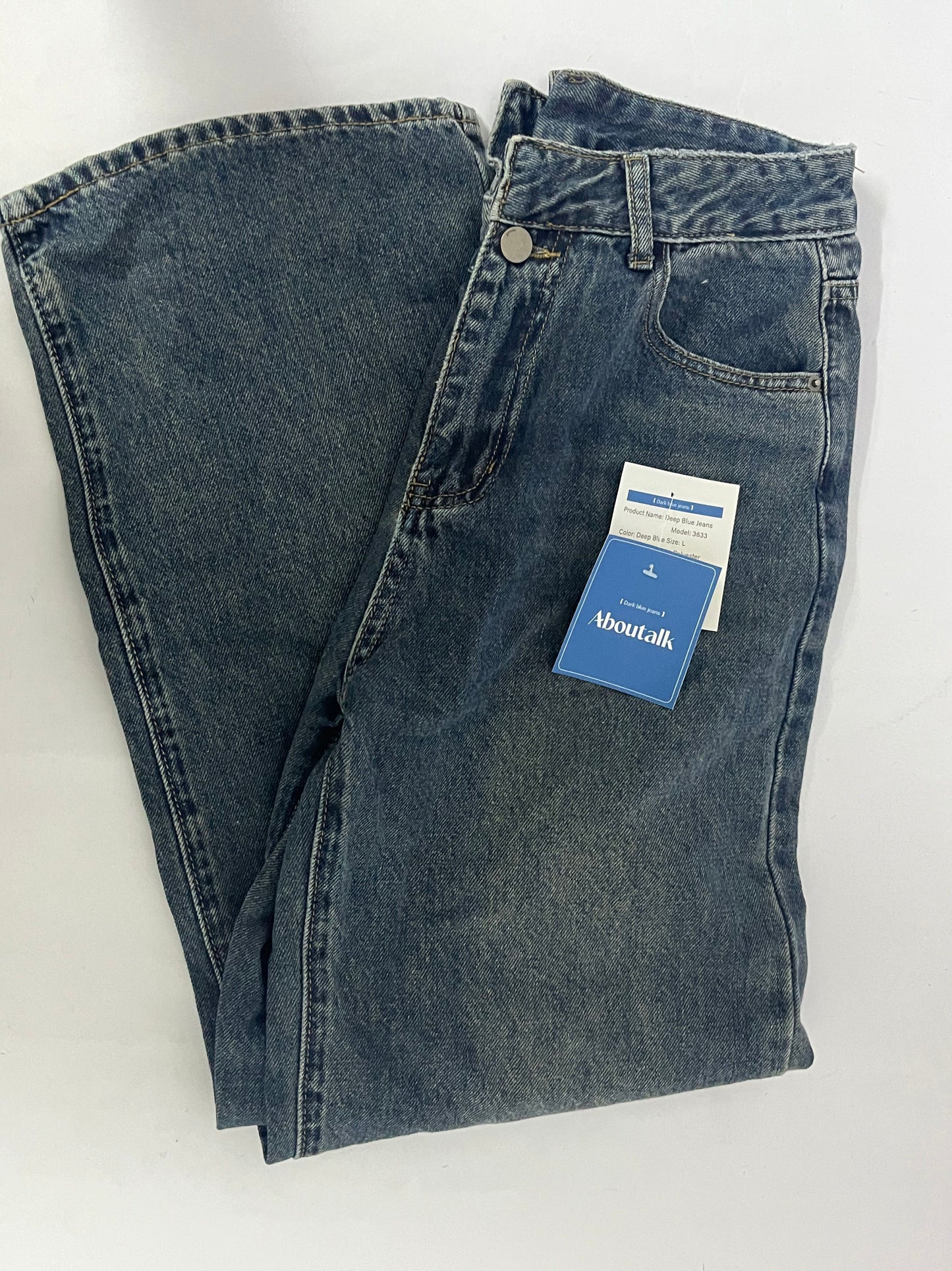 Aboutalk Denim pants Straight - Leg Jeans: The Perfect Blend of Classic and Comfort