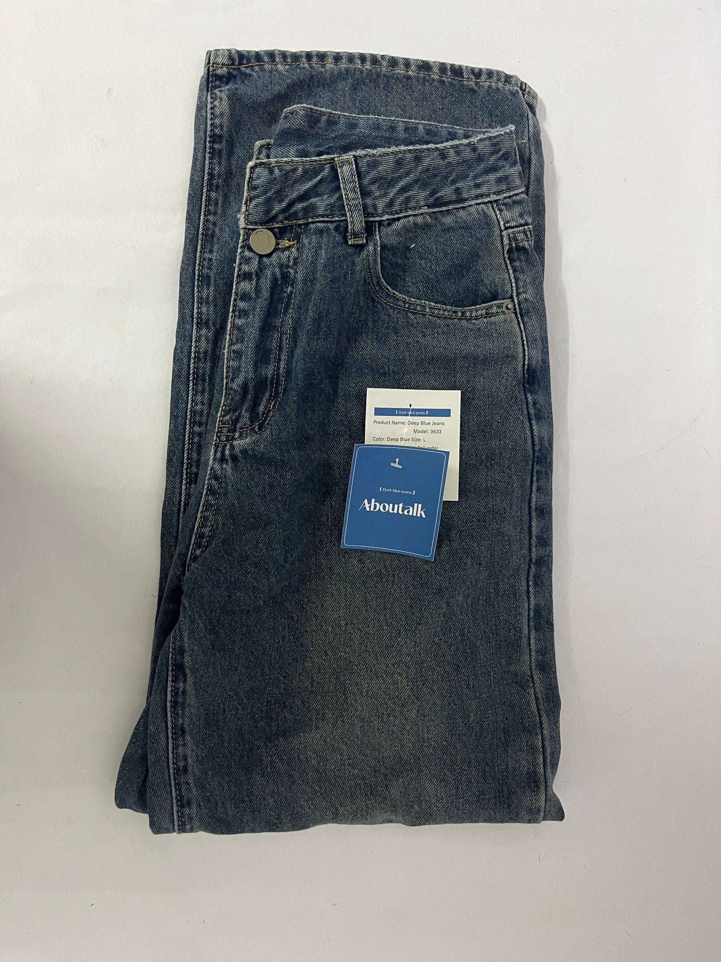 Aboutalk Denim pants Straight - Leg Jeans: The Perfect Blend of Classic and Comfort