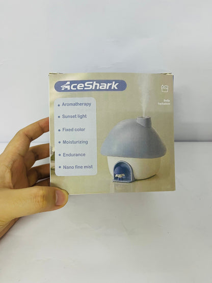 AceShark Cute Mushroom House Humidifier, 300ml Small Cool Mist Humidifers, USB Rechargeable Mini Portable Air Humidifer with Night Light for Bedroom, Office, Car, Travel, Indoor Plants (Yellow And Pink)