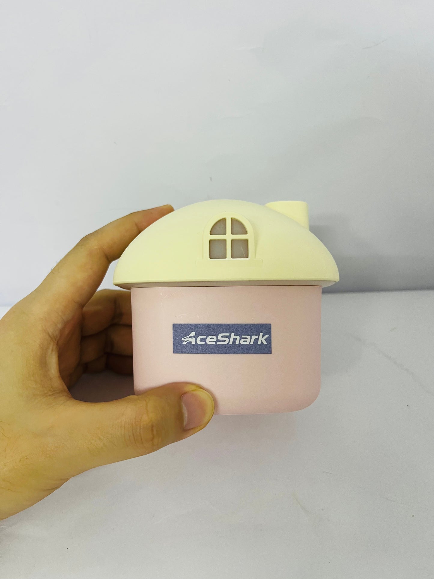 AceShark Cute Mushroom House Humidifier, 300ml Small Cool Mist Humidifers, USB Rechargeable Mini Portable Air Humidifer with Night Light for Bedroom, Office, Car, Travel, Indoor Plants (Yellow And Pink)