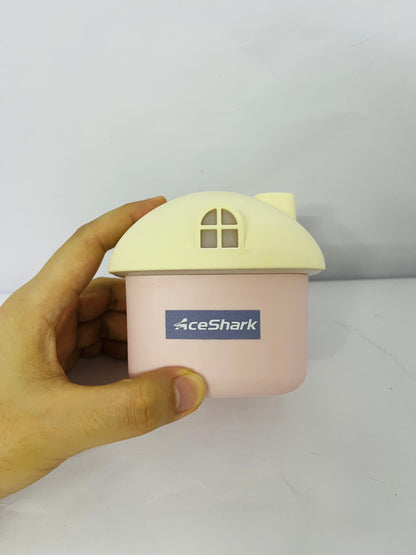 AceShark Cute Mushroom House Humidifier, 300ml Small Cool Mist Humidifers, USB Rechargeable Mini Portable Air Humidifer with Night Light for Bedroom, Office, Car, Travel, Indoor Plants (Yellow And Pink)