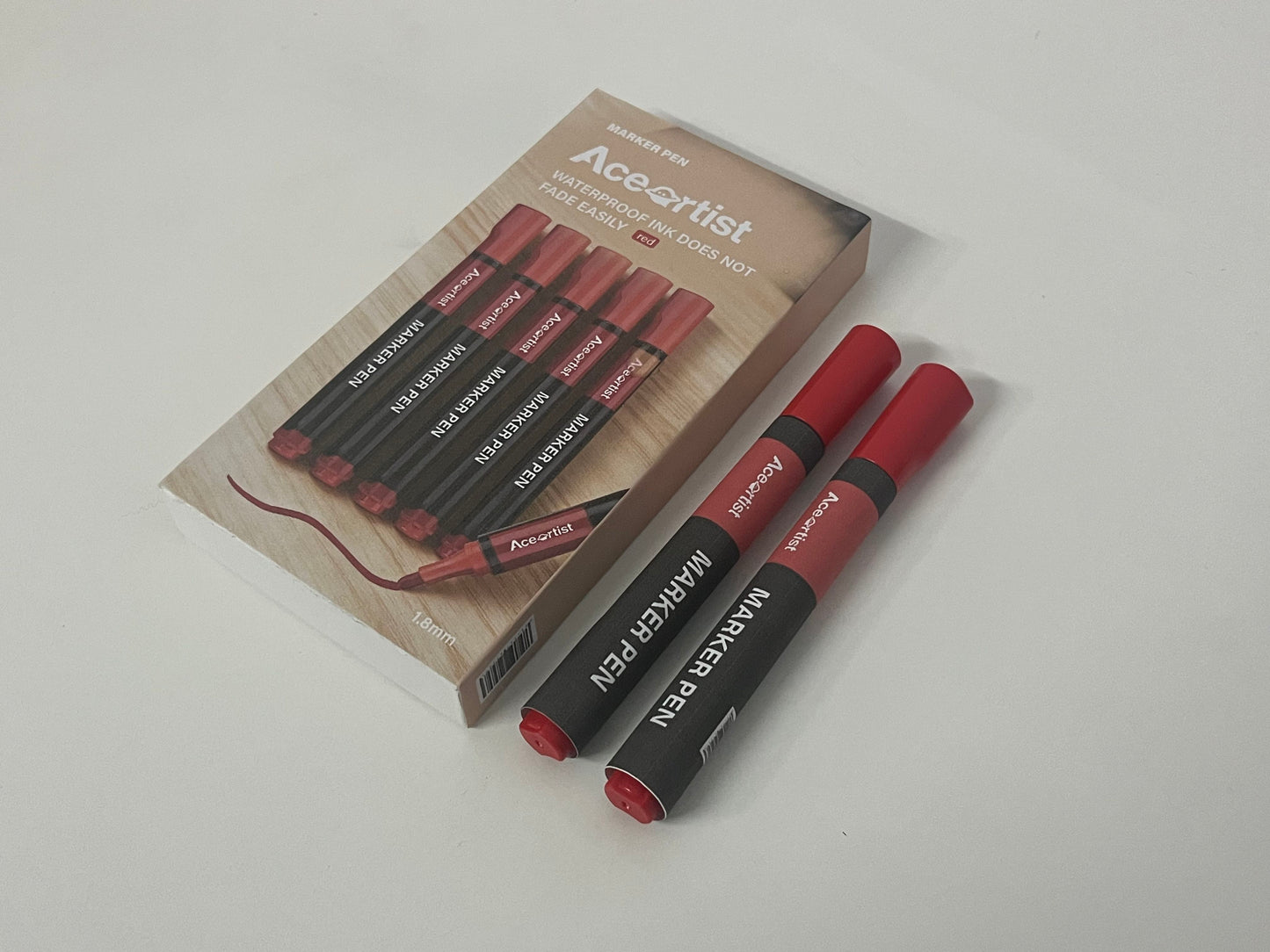 【Aceartist Waterproof Red Marker Pen】—— Reliable Writing Tool for Long-Lasting Marks