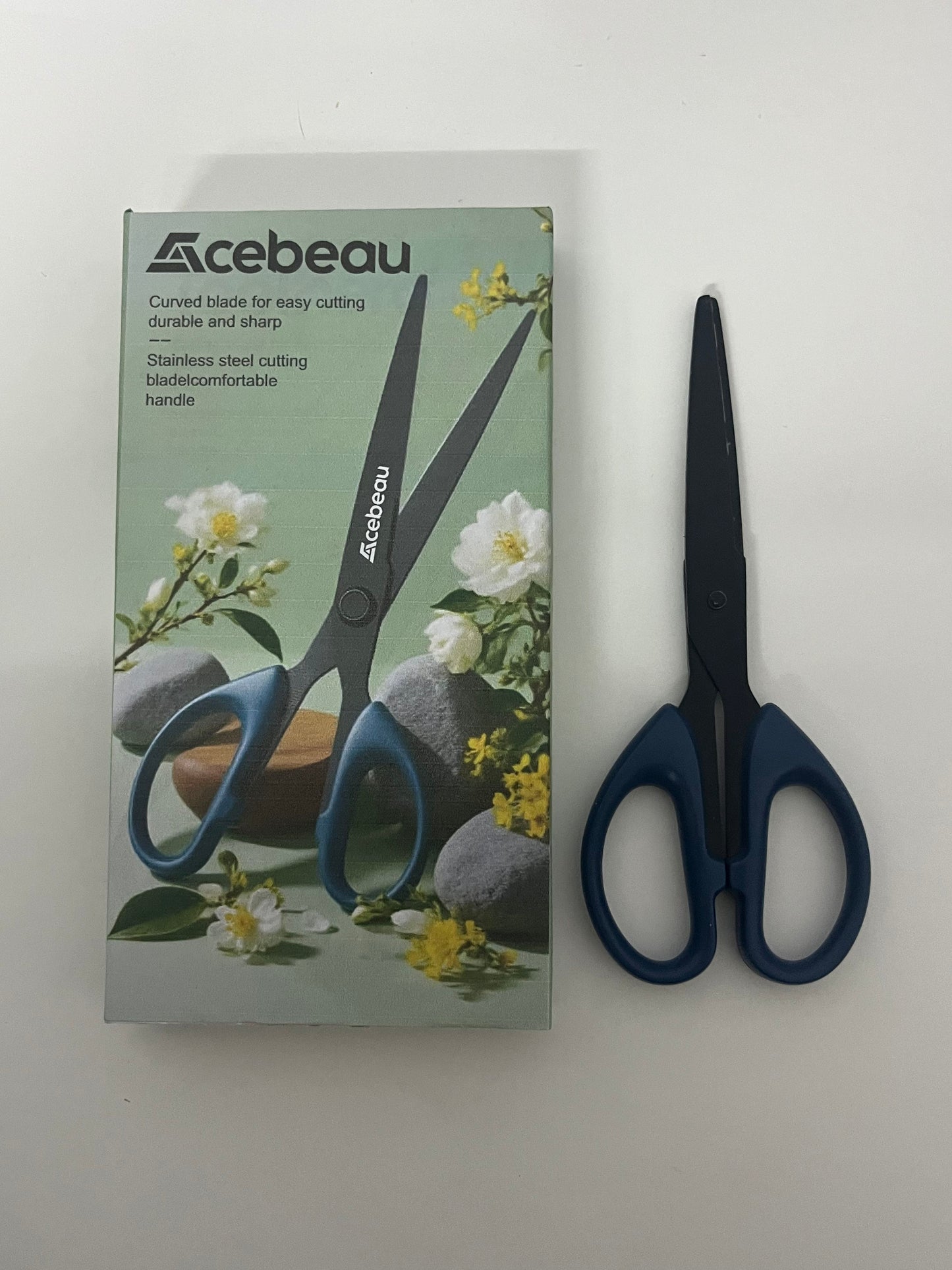 [Acebeau Scissors]——Acebeau Curved Blade Stainless Steel Scissors - Multi-Functional Scissors for Home, Craft & Office