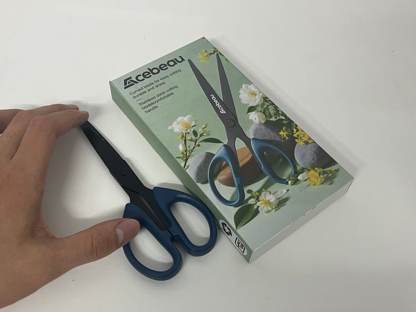 [Acebeau Scissors]——Acebeau Curved Blade Stainless Steel Scissors - Multi-Functional Scissors for Home, Craft & Office
