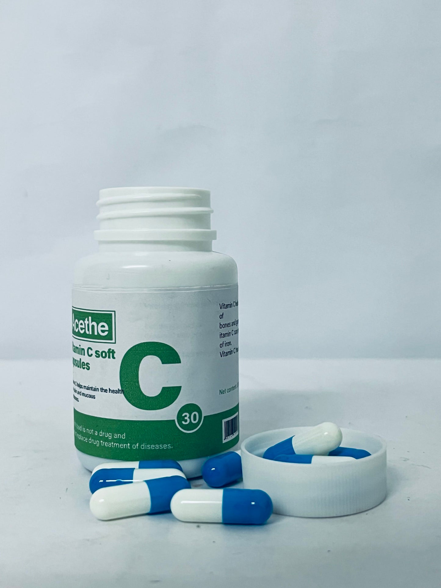Acethe Vitamin C Soft Capsules, 30 Count - Support Skin & Mucous Membrane Health, Antioxidant, Boost Immunity