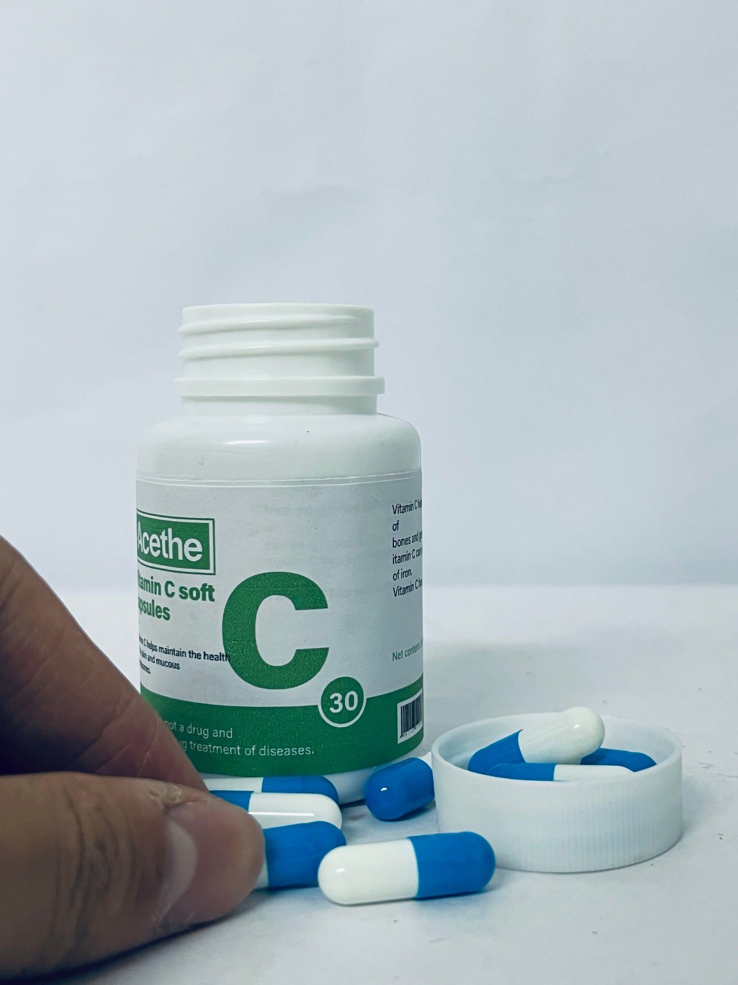 Acethe Vitamin C Soft Capsules, 30 Count - Support Skin & Mucous Membrane Health, Antioxidant, Boost Immunity