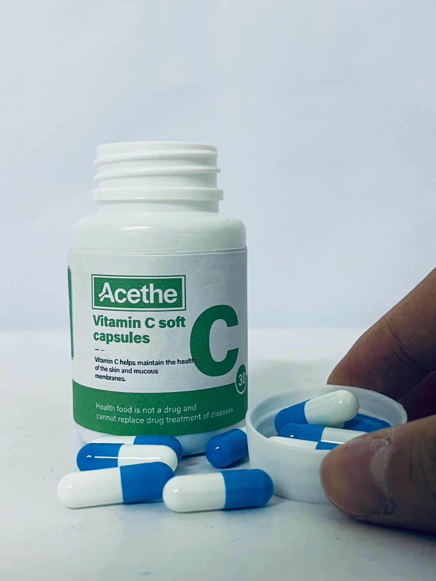 Acethe Vitamin C Soft Capsules, 30 Count - Support Skin & Mucous Membrane Health, Antioxidant, Boost Immunity