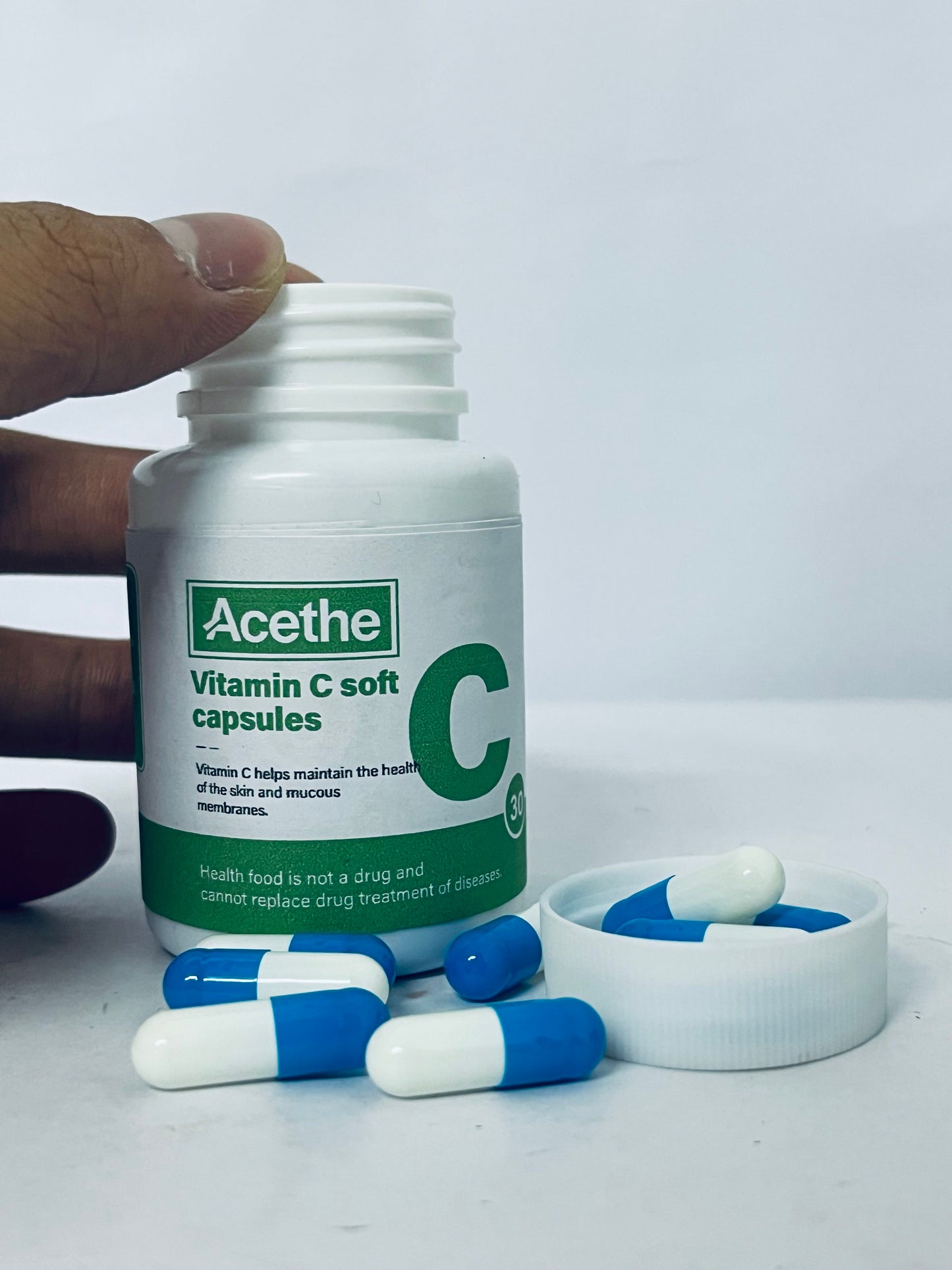 Acethe Vitamin C Soft Capsules, 30 Count - Support Skin & Mucous Membrane Health, Antioxidant, Boost Immunity