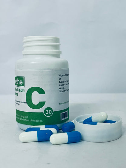Acethe Vitamin C Soft Capsules, 30 Count - Support Skin & Mucous Membrane Health, Antioxidant, Boost Immunity