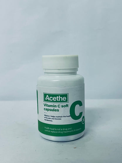 Acethe Vitamin C Soft Capsules, 30 Count - Support Skin & Mucous Membrane Health, Antioxidant, Boost Immunity
