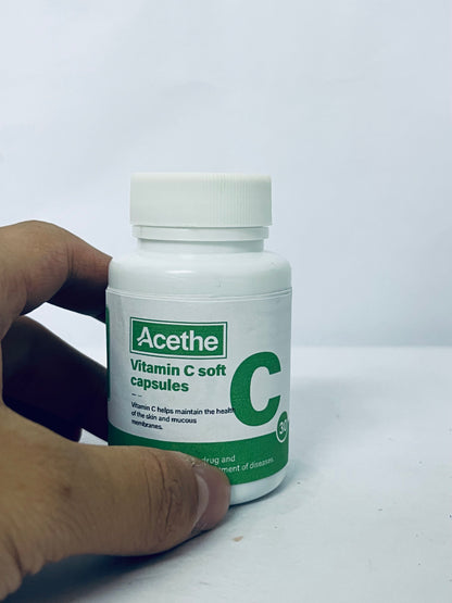 Acethe Vitamin C Soft Capsules, 30 Count - Support Skin & Mucous Membrane Health, Antioxidant, Boost Immunity
