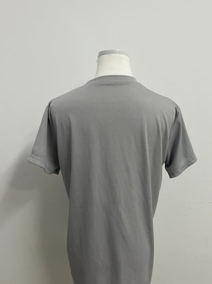 Actalove Men's Grey Vertical Stripe Short-Sleeve T-Shirt - A Daily Choice for Comfort and Texture